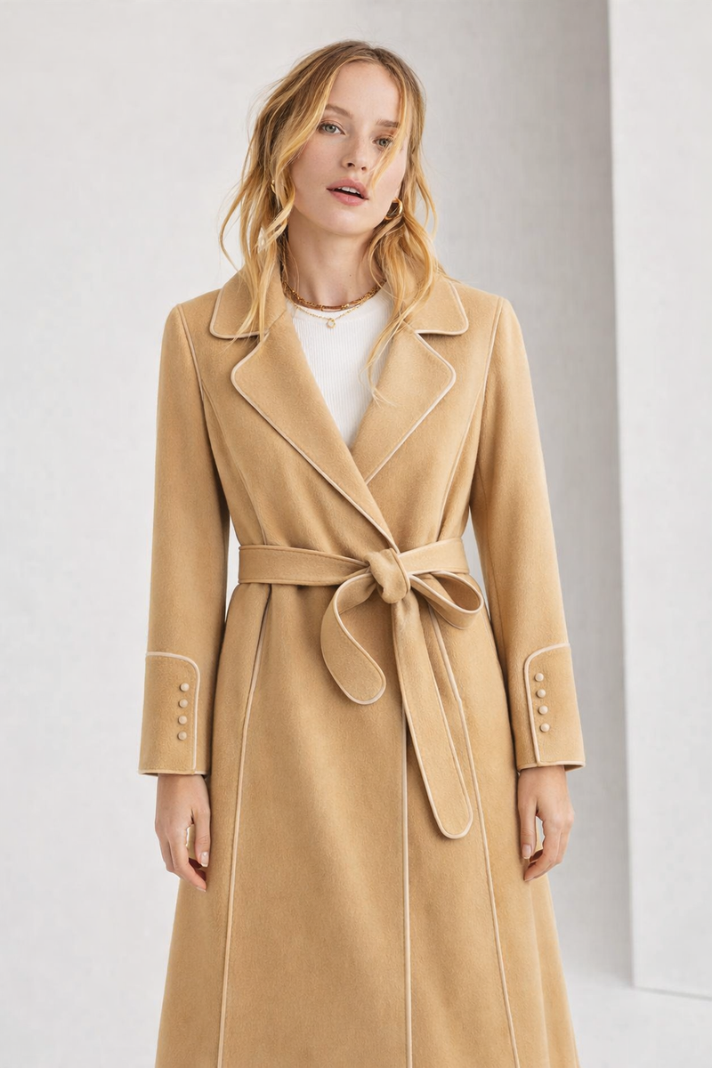 Elevé Couture Longline Fleece Coat — Minimalist Cold-Season Elegance