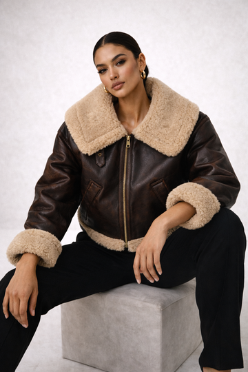 The Noire Élégance Women’s Faux‑Fur Trim PU Leather Jacket — Signature Autumn Street Luxe