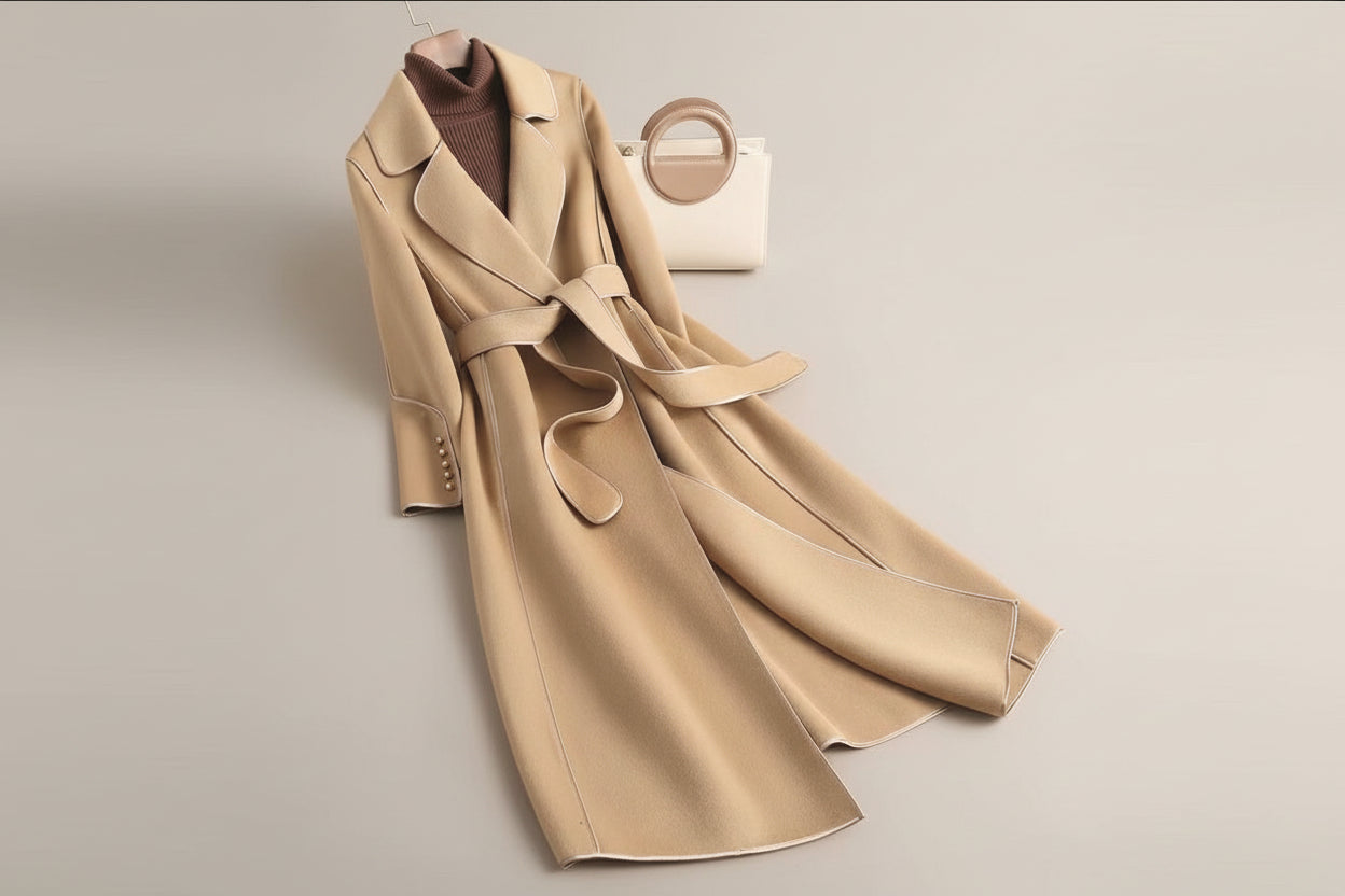 Elevé Couture Longline Fleece Coat — Minimalist Cold-Season Elegance