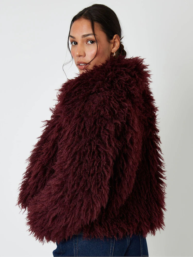 Maison de Soie Vintage Luxe Faux Mink Fur Coat — Timeless Plush Elegance